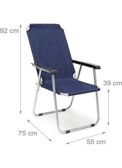 GO2CAMPS GO2CAMPS Folding Camping Chair-Alsaqer Beach Chair for Garden Balcony or Festivals Outdoor Collapsable as Fishing Festival Chair-BLUE  - Image 2