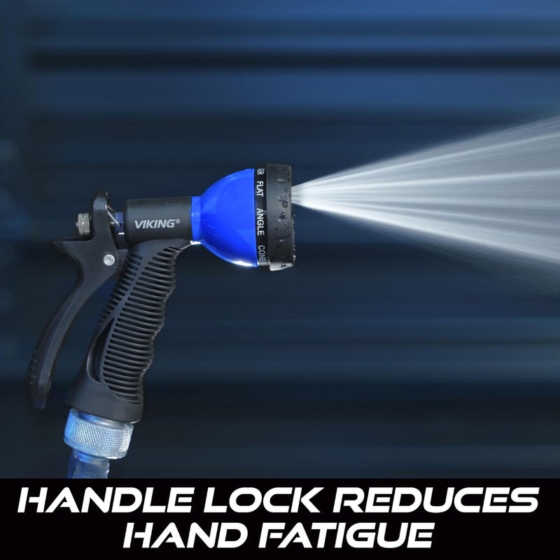 Viking Hose Nozzle, Garden Hose Nozzle with 8 Spray Patterns, Adjustable Heavy Duty Water Hose for Washing Car, Watering Plants, Washing Pets, and Home Use - Image 2