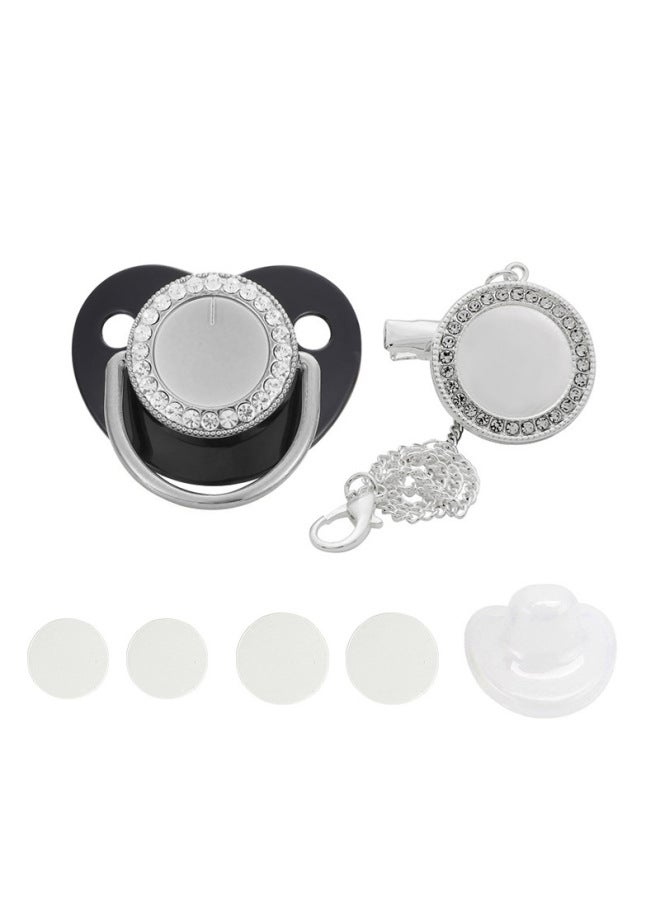 Spot Baby Pacifier With Drill Chain Play Mouth Silicone Sleep Shaped Pacifier Thermal Transfer Blank Pacifier
