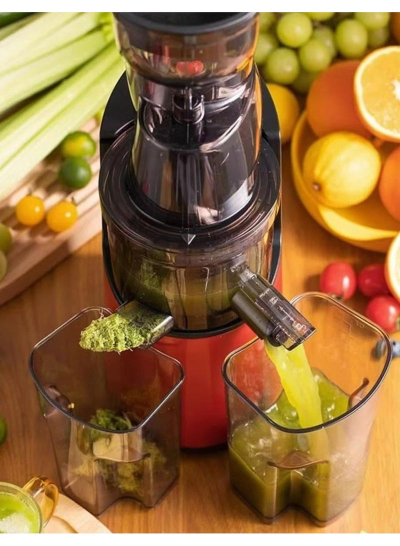 Tradeo Electric Slow Juicer, Cold Press Masticating Design, Large Feed Chute, Red and Black - Image 3