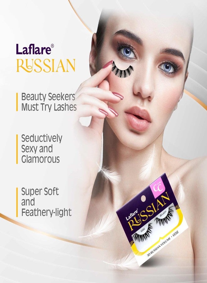 Laflare 3D Russian Max Volume Wispy, Fluffy, Lightweight, Handmade DD Curl Lashes 3 Packs with lash Adhesive and Remover All In One Complete Kit (FDD07X5C) - Image 4
