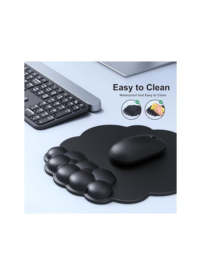 AMGREEN - Cloud Mouse Pad with Wrist Rest, Arm Rest Keyboard Wrist Pad, Keyboard Wrist Rest for Computer Keyboard Gaming，Cloud Mouse Pad Wrist Support, Ergonomic Cloud Keyboard Mouse Wrist Support (Black) - Image 1
