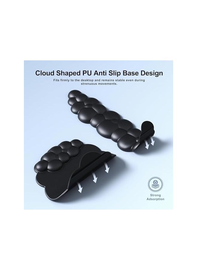 AMGREEN - Cloud Mouse Pad with Wrist Rest, Arm Rest Keyboard Wrist Pad, Keyboard Wrist Rest for Computer Keyboard Gaming，Cloud Mouse Pad Wrist Support, Ergonomic Cloud Keyboard Mouse Wrist Support (Black) - Image 1