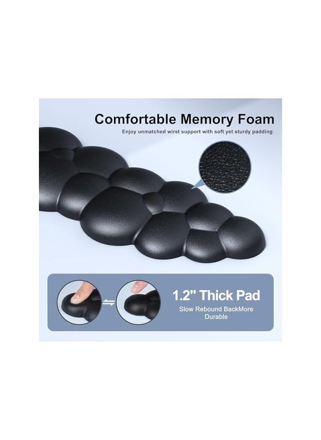 AMGREEN - Cloud Mouse Pad with Wrist Rest, Arm Rest Keyboard Wrist Pad, Keyboard Wrist Rest for Computer Keyboard Gaming，Cloud Mouse Pad Wrist Support, Ergonomic Cloud Keyboard Mouse Wrist Support (Black) - Image 1