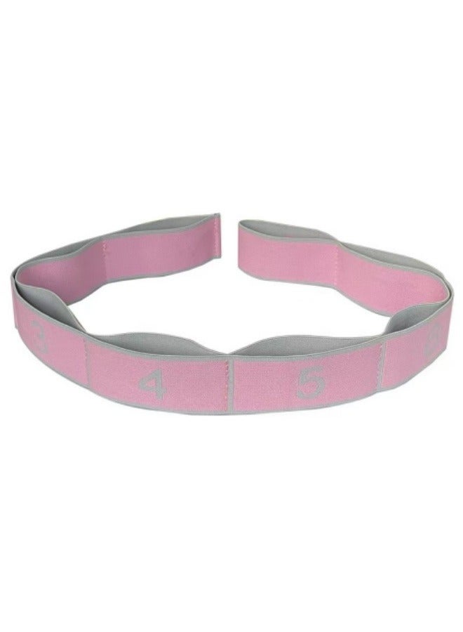 Yoga Elastic Band Open Shoulder Beauty Back Fitness Resistance Band Segmented Digital Stretching Belt Tension Rope Pink - Image 1