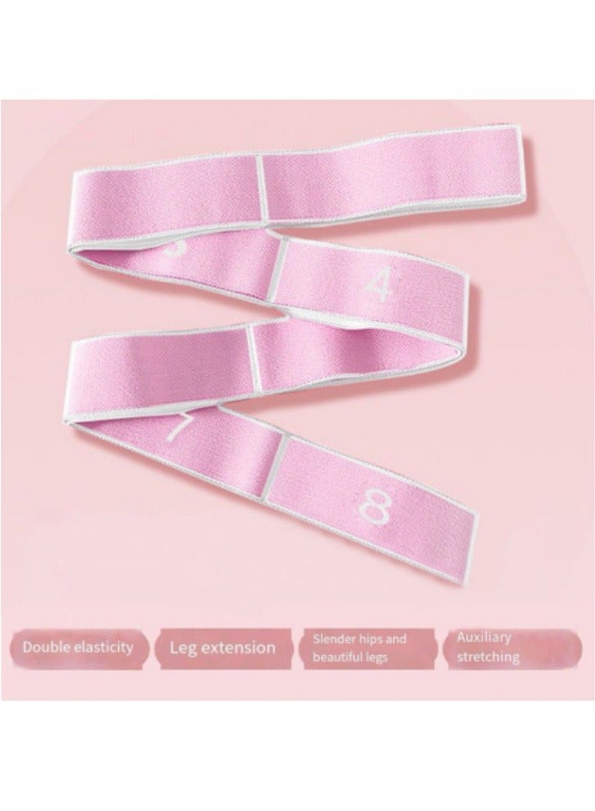 Yoga Elastic Band Open Shoulder Beauty Back Fitness Resistance Band Segmented Digital Stretching Belt Tension Rope Pink - Image 5