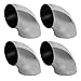 ZOEYES 4 PCS Stainless Steel Exhaust Elbow 25Mandrel Bend Elbow Thickness 16GA065Wall SS304 Stainless Elbow for Car Modified Exhaust Elbow Pipe Stair Handrail 90 Degree - Image 2