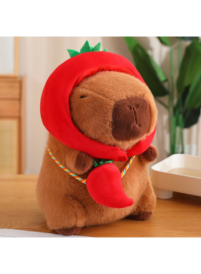 Cute Buddha-shaped Flat-Air Capybara Doll And Vegetable Capybara Doll Creative Capybara Gift For Children-Specifications:Capybara-White-Lotus Style-Color:25cm  - Image 5