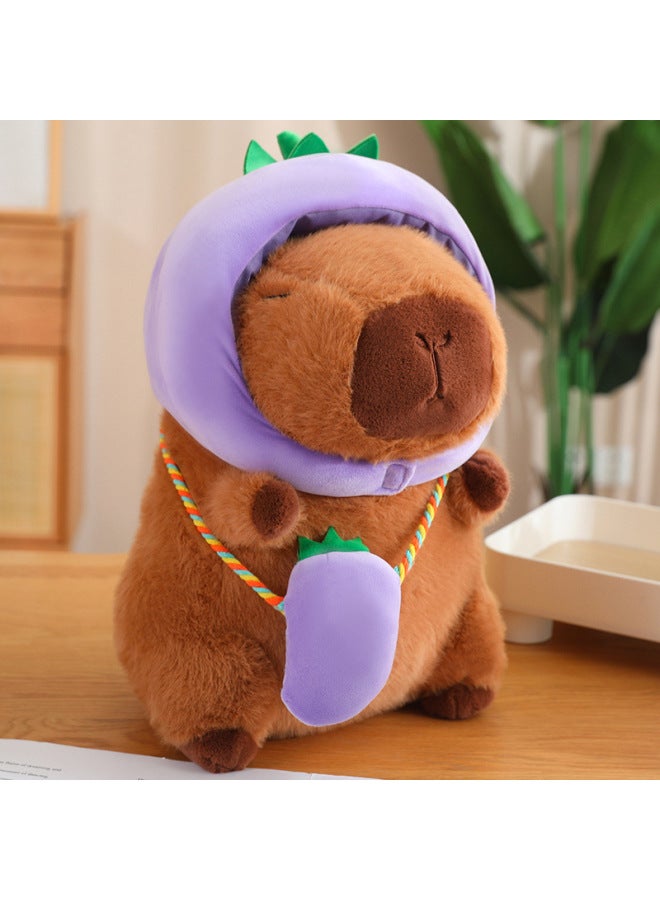 Cute Buddha-shaped Flat-Air Capybara Doll And Vegetable Capybara Doll Creative Capybara Gift For Children-Specifications:Capybara-White-Lotus Style-Color:25cm  - Image 4