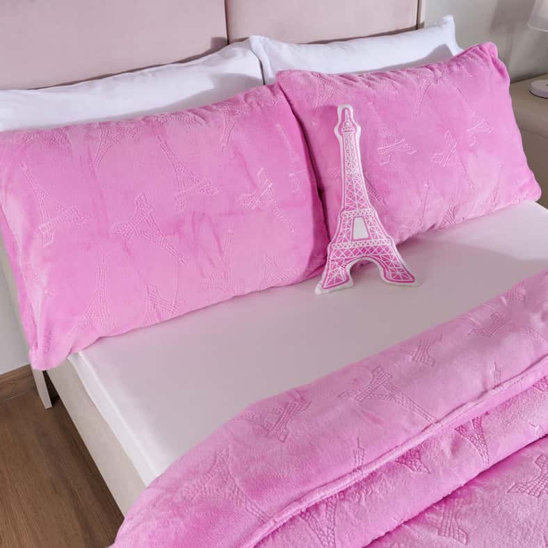 Pan Home Eiffel Tower 4-piece Comforter Set with Toy135x220cm - Pink - Image 3