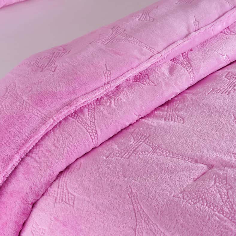 Pan Home Eiffel Tower 4-piece Comforter Set with Toy135x220cm - Pink - Image 2