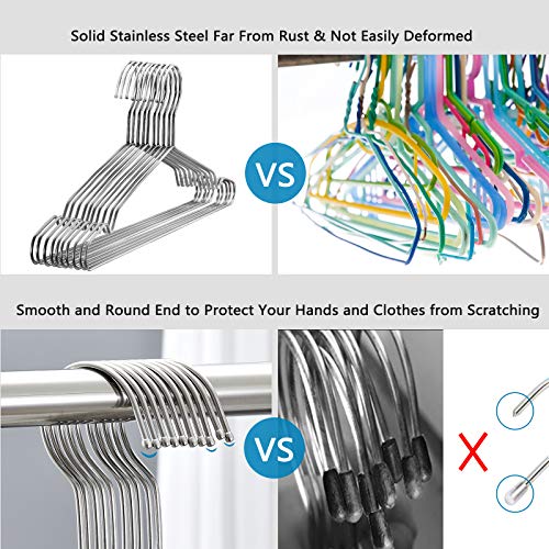 Fayleeko Wire Coat Hangers - 17.7 Inch Heavy Duty Stainless Steel Hangers (50 Pack) - Image 2