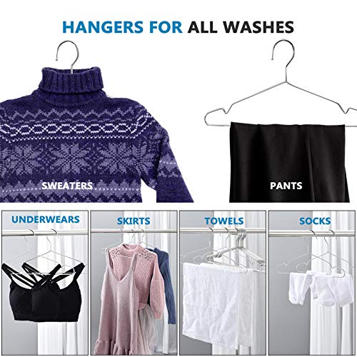 Fayleeko Wire Coat Hangers - 17.7 Inch Heavy Duty Stainless Steel Hangers (50 Pack) - Image 5