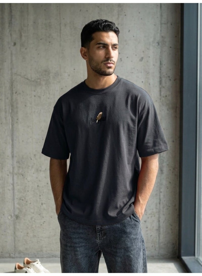 Hikes Mens Oversized T Shirt Premium Heavyweight Cotton Streetwear Fit - Image 2