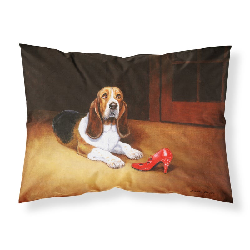 Caroline's Treasures ""Caroline's Treasures Basset and Shoe Fabric Standard Pillowcase BDBA0372PILLOWCASE  Multicolor"" 