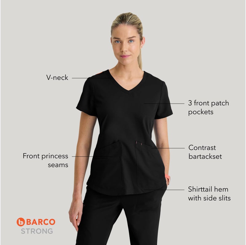 BARCO STRONG Zoe Classic Fit Scrub Top & Pant Set for Women â€“ Black, Up to 70Â°C Wash, Natural Stretch, Moisture Wicking, Anti-Static, Quick-Shed â€“ Medium, Petite Fit - Image 4