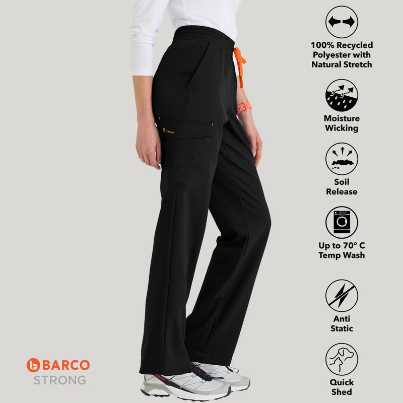 BARCO STRONG Zoe Classic Fit Scrub Top & Pant Set for Women â€“ Black, Up to 70Â°C Wash, Natural Stretch, Moisture Wicking, Anti-Static, Quick-Shed â€“ Medium, Petite Fit - Image 3