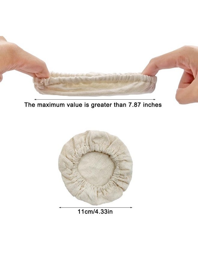دانزي إكس مجموعة من 4 أغطية برطمانات العجين المخمر من DanziX، غطاء تخمير الخبز قابل لإعادة الاستخدام وجيد التهوية، أغطية برطمانات قماشية تناسب فم البرطمانات من 3 إلى 4 بوصات - Image 2