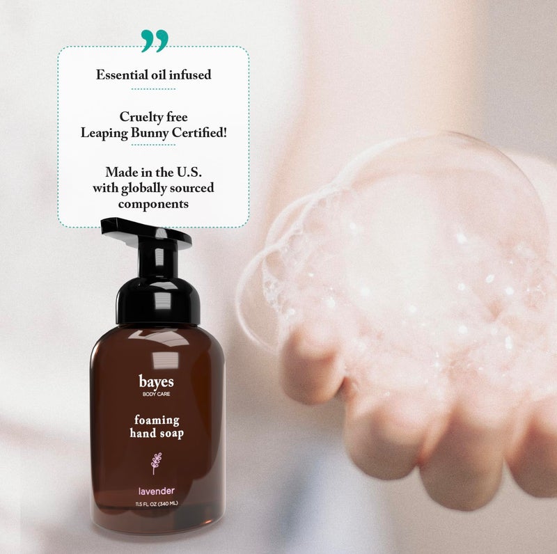 Bayes Foaming Hand Soap - Aromatic and Nourishing Hand Wash, Infused with Essential Oils - USDA Certified Biobased - 11.5 Ounce, Lemon Basil, 2 Pack - Image 5