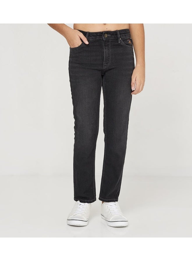 Solid Straight Fit Jeans