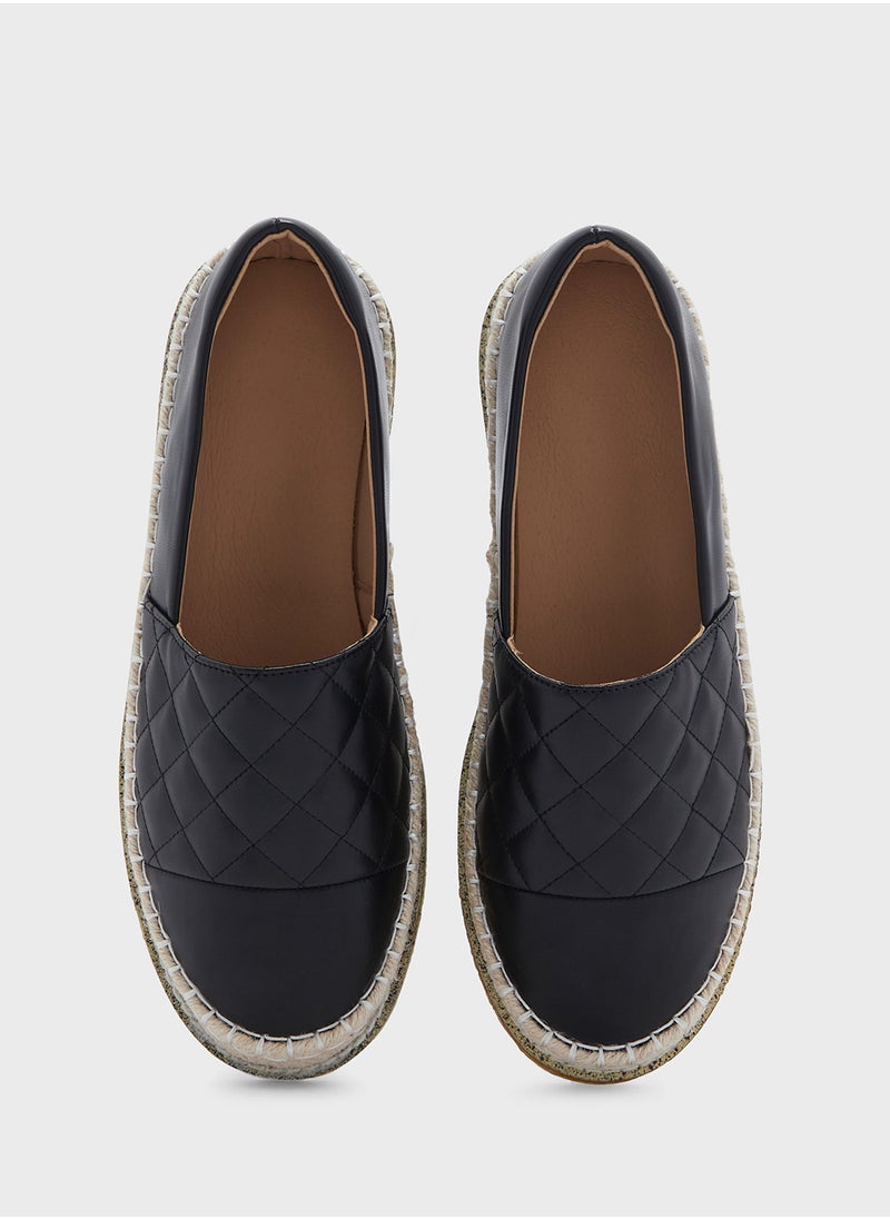 ELLA - Quilted Slip On Espadrille - Image 1