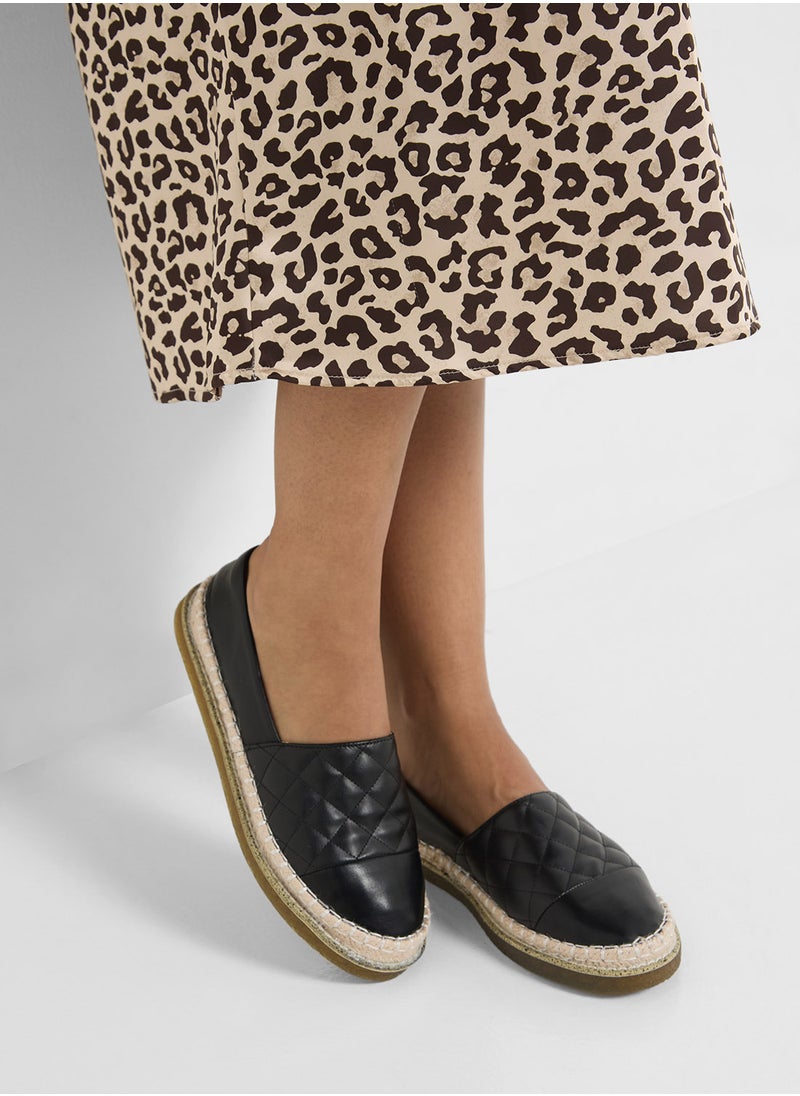 ELLA - Quilted Slip On Espadrille - Image 1