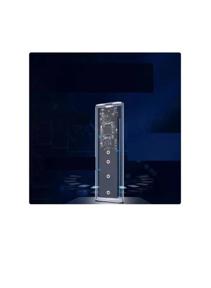 Transparent m.2 SSD enclosure SATA/M.2/NVME dual protocol NGFF to USB3.1 high speed hard disk enclosure reader with internal hard drive 256GB - Image 5