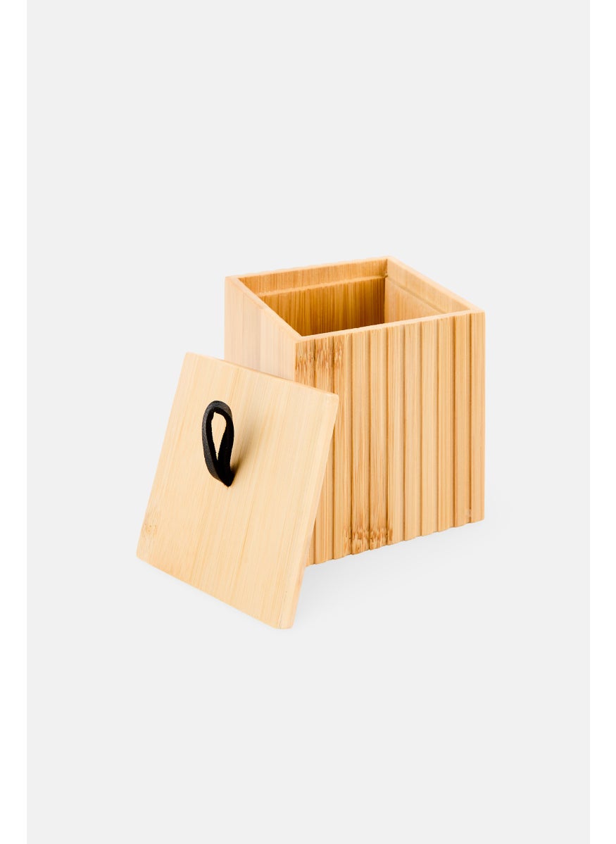 Bath Bliss Bamboo Oslo Square Storage Jar, Tan  - Image 2