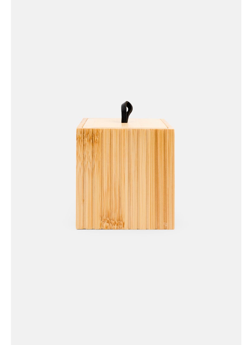 Bath Bliss Bamboo Oslo Square Storage Jar, Tan  - Image 1