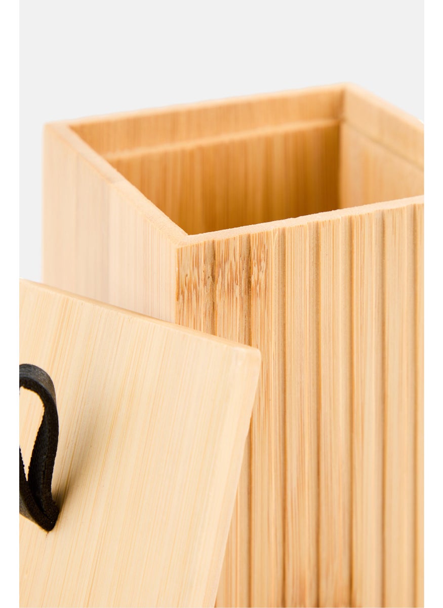 Bath Bliss Bamboo Oslo Square Storage Jar, Tan  - Image 3