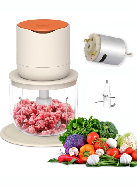 Wireless Electric Food Processor, 600ML Electric Food Chopper for Meat, Onions, Vegetables, Garlic, Complementary Food, Meat Chopper Blender