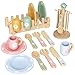 LFENYIGI 20 PCS Kitchen Playset with Wooden Toy Plates and Dishes Montessori Kitchen Toys for Girls and Boys Wooden Play Kitchen Accessories for Kids Toddlers Aged 3 and up - Image 2