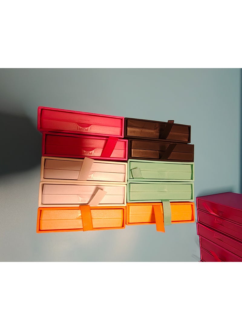 Jewelry Display Storage Box Set of 2 | Orange PE Floating Transparent Case | Ring/Bracelet/Coin/Medal/Press-On Nails Showcase Box - Image 5