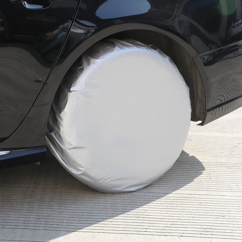 Car Tire Cover Anti-Urine Silver-Coated Wheel Protector Dustproof Rainproof for RV