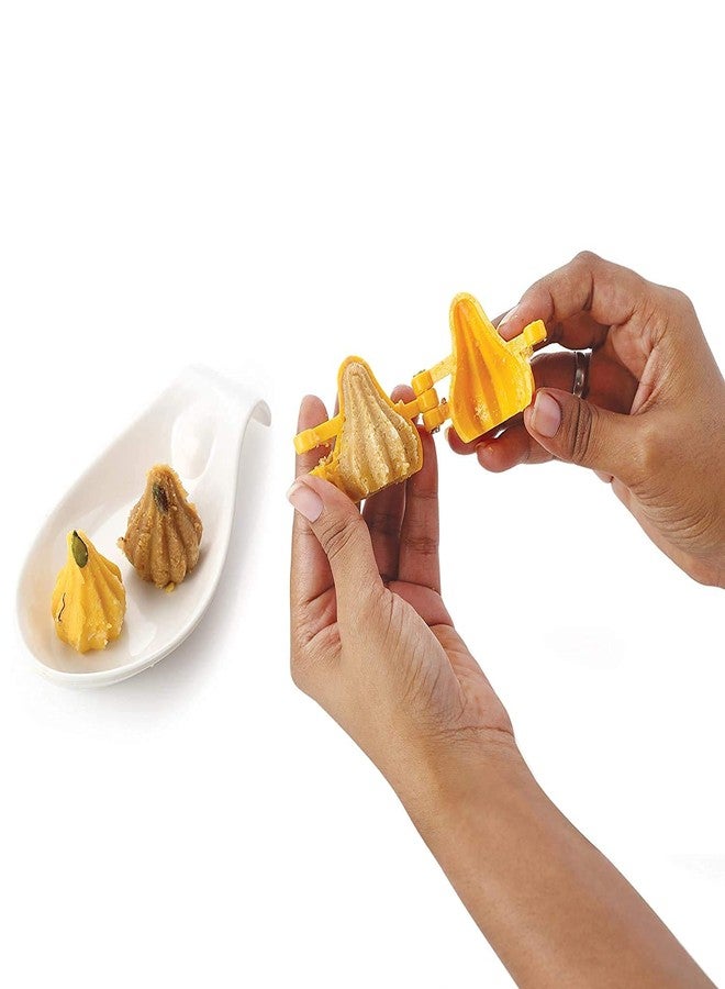 BRUSHFINCH Modak and Momos Plastic Mould Sacha for Ganesh Chaturthi Festival Modak Shape, modak Pie Chocolate Baking Candy Jelly Mould Pack of 2 Sides: 5cm and 6Cm, Medium, Random Color. - Image 5