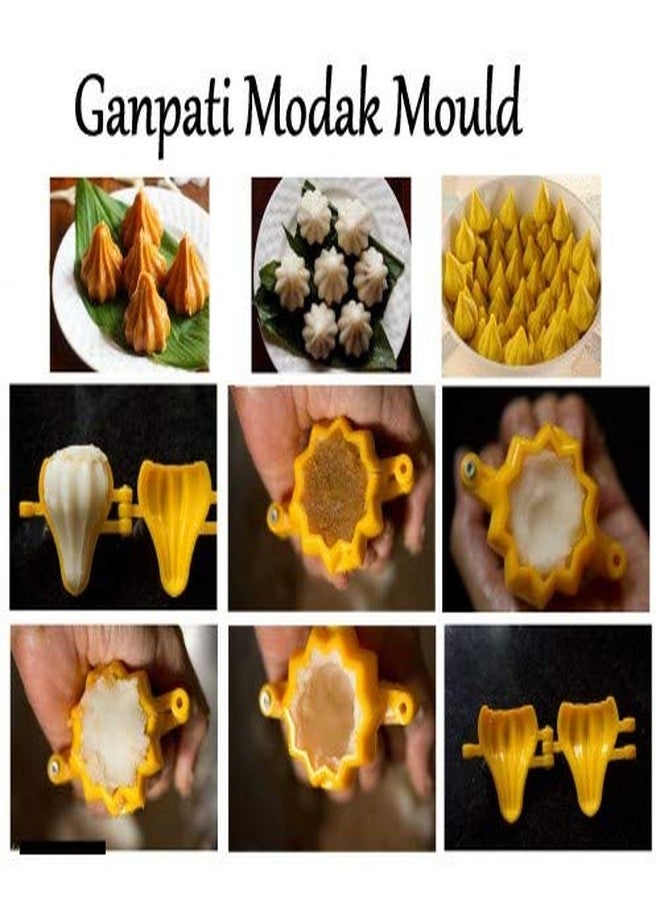 BRUSHFINCH Modak and Momos Plastic Mould Sacha for Ganesh Chaturthi Festival Modak Shape, modak Pie Chocolate Baking Candy Jelly Mould Pack of 2 Sides: 5cm and 6Cm, Medium, Random Color. - Image 2