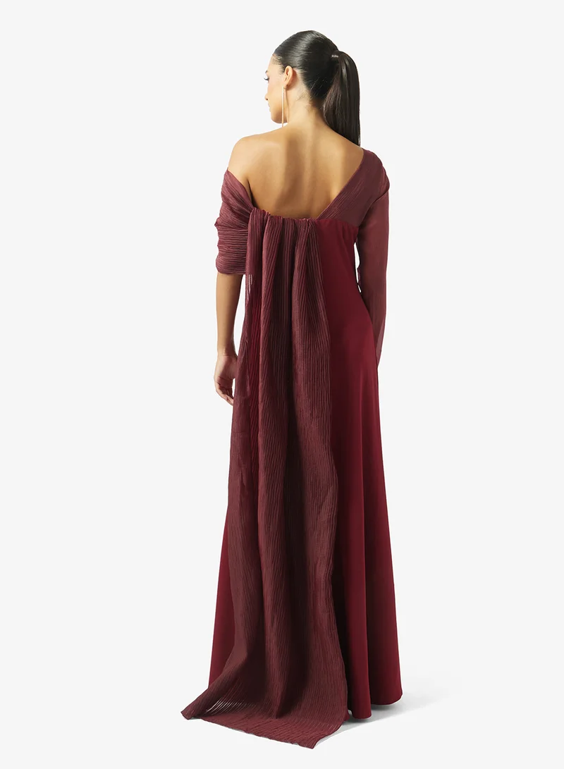 Iyra Floral Shoulder Maxi Dress