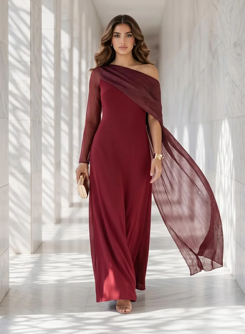 Iyra Floral Shoulder Maxi Dress
