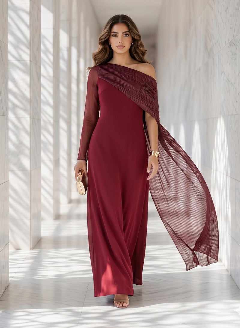 Iyra Floral Shoulder Maxi Dress - Image 1