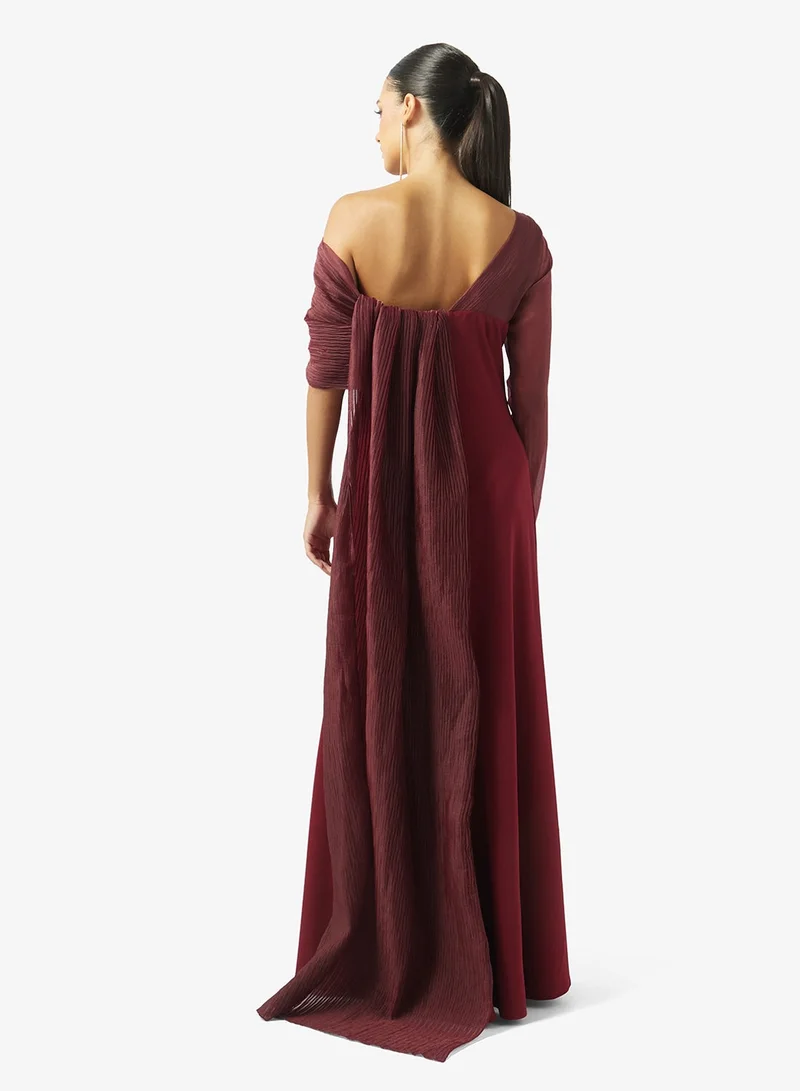 Iyra  Floral Shoulder Maxi Dress for Women | Best Price UAE