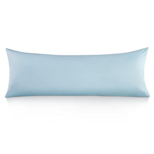 Oubonun 100 Cotton Body Pillowcase 800 Thread Count21x54 Moisture Absorbent and Breathable Premium Hotel Body Pillow Cover for All Seasons Light Blue