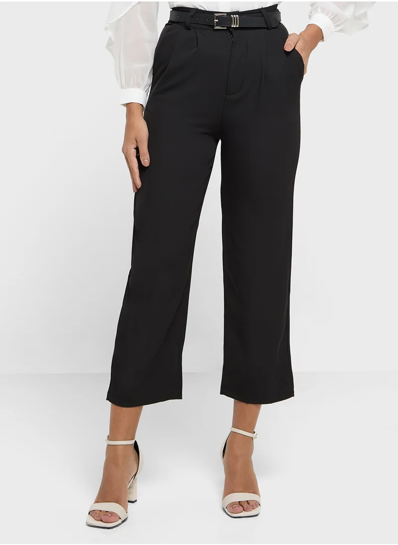 ELLA High Waisted Pants With Front Pleats