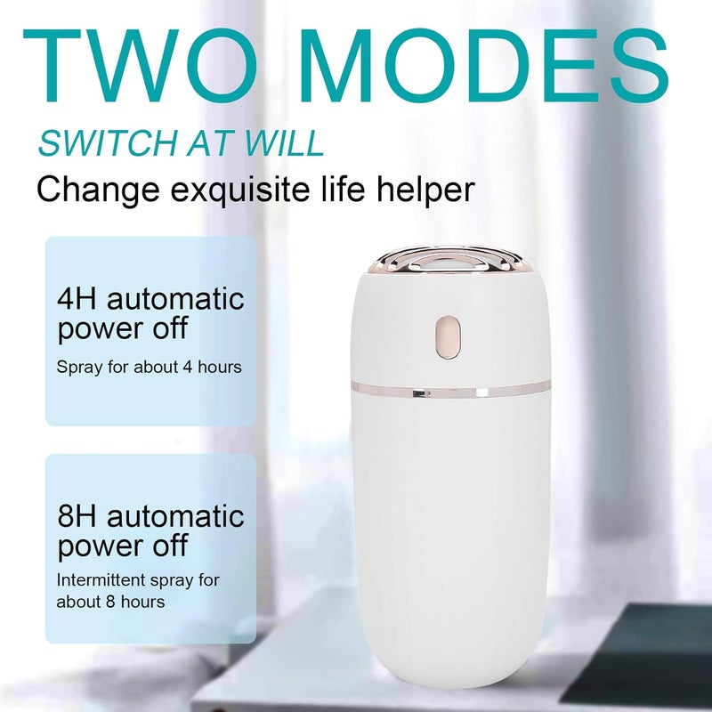 klarako 300ml Mini Mist Sprayer, USB Charging with Light Handheld Smart Humidifier for Home and Office(White) - Image 3
