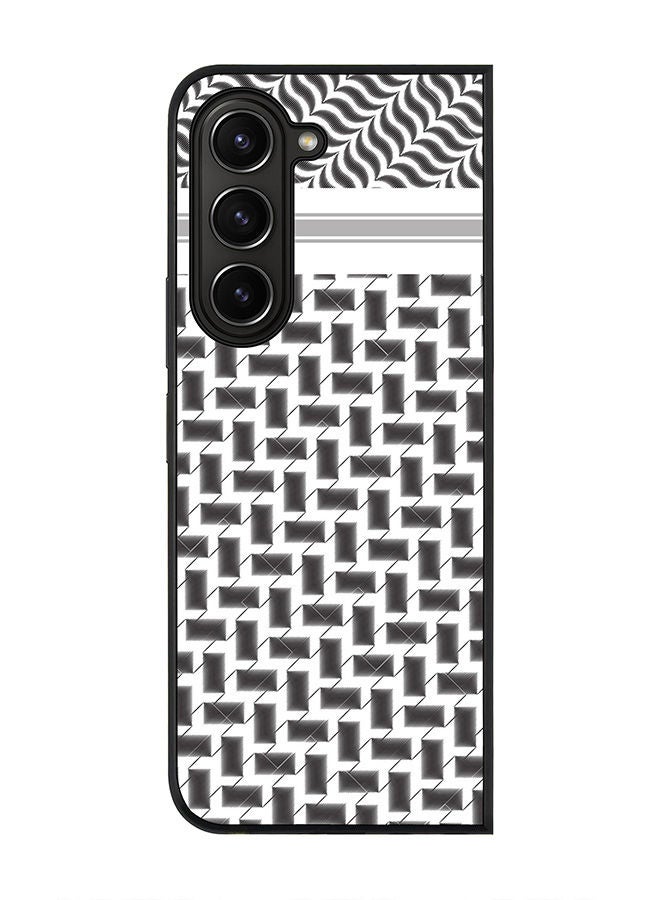 Stylizedd Rugged Black edge case for Samsung Galaxy Z Fold5, Slim fit Soft Case Flexible Rubber Edges Anti Drop TPU Gel Thin Cover -  Shemag (Black) - Image 1
