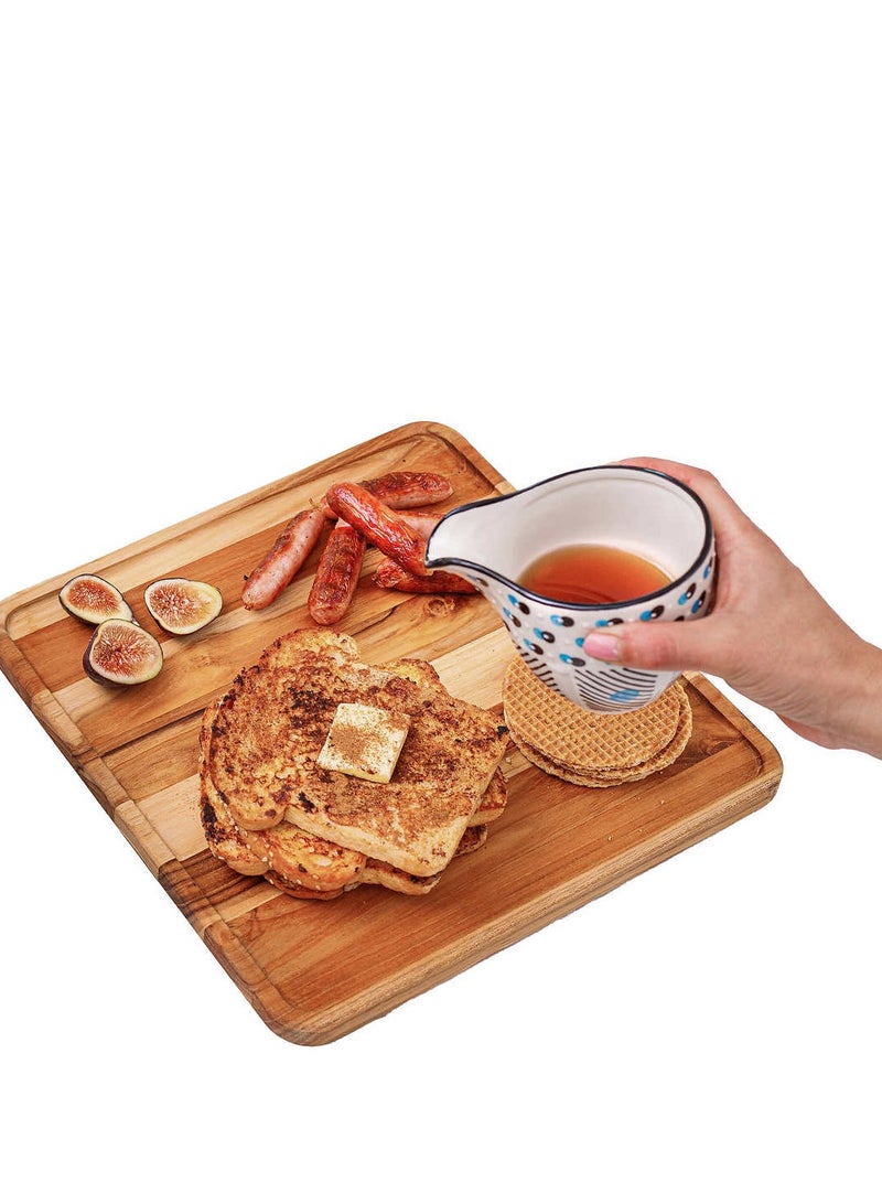 Teakhaus 5-Piece Teak Wood Serving Board Set – 1 Large Tray, 4 Small Trays for Kitchen & Dining, Cheese Board, Cutting Board, Wooden Tray - Image 3