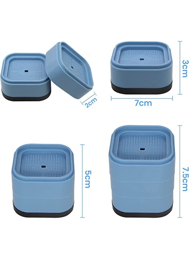 YANCI YANCI Bed Riser Furniture Risers Anti Vibration Floor Pads Noise Cancelling Foot Stackable Non Slip Protector Heavy Duty Bed Table Leg Extender for Furniture Refrigerator Set of 4  - Image 3