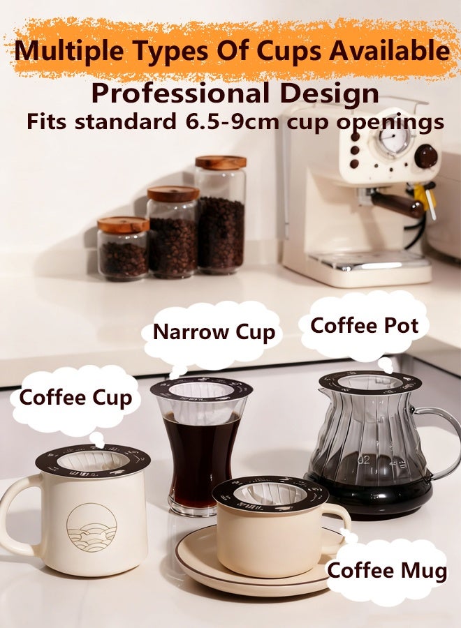 ساكان أوراق ترشيح القهوة ذات التصميم الجديد فلاتر القهوة على شكل صحن ورق ترشيح معلق لتصفية القهوة المطحونة فلاتر معلق قابلة للتصرف ومتوافقة مع مختلف أواني التحضير وأكواب القهوة تحتوي كل علبة على 26 قطعة - Image 3