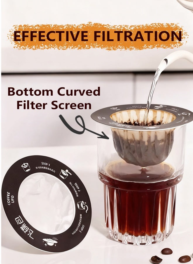 ساكان أوراق ترشيح القهوة ذات التصميم الجديد فلاتر القهوة على شكل صحن ورق ترشيح معلق لتصفية القهوة المطحونة فلاتر معلق قابلة للتصرف ومتوافقة مع مختلف أواني التحضير وأكواب القهوة تحتوي كل علبة على 26 قطعة - Image 2