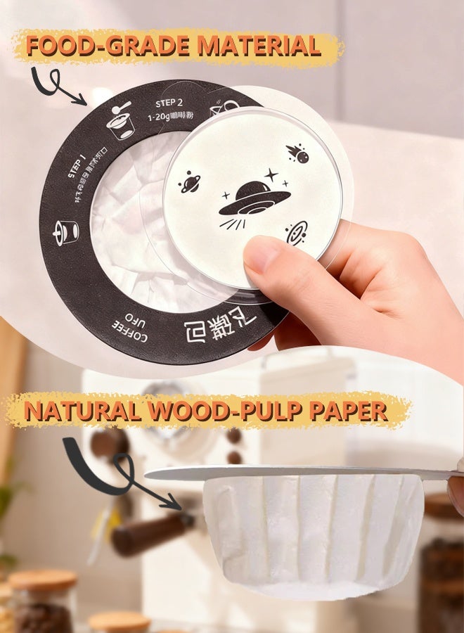 ساكان أوراق ترشيح القهوة ذات التصميم الجديد فلاتر القهوة على شكل صحن ورق ترشيح معلق لتصفية القهوة المطحونة فلاتر معلق قابلة للتصرف ومتوافقة مع مختلف أواني التحضير وأكواب القهوة تحتوي كل علبة على 26 قطعة - Image 4