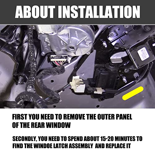 Unikpas Liftgate Window Latch Assembly Compatible for 2007-14 Chevrolet Suburban 1500 2500 Tahoe | 2007-14 Cadillac Escalade | 2007-14 GMC Yukon Replace Rear Tailgate Glass Window Latch Lock Actuator - Image 3
